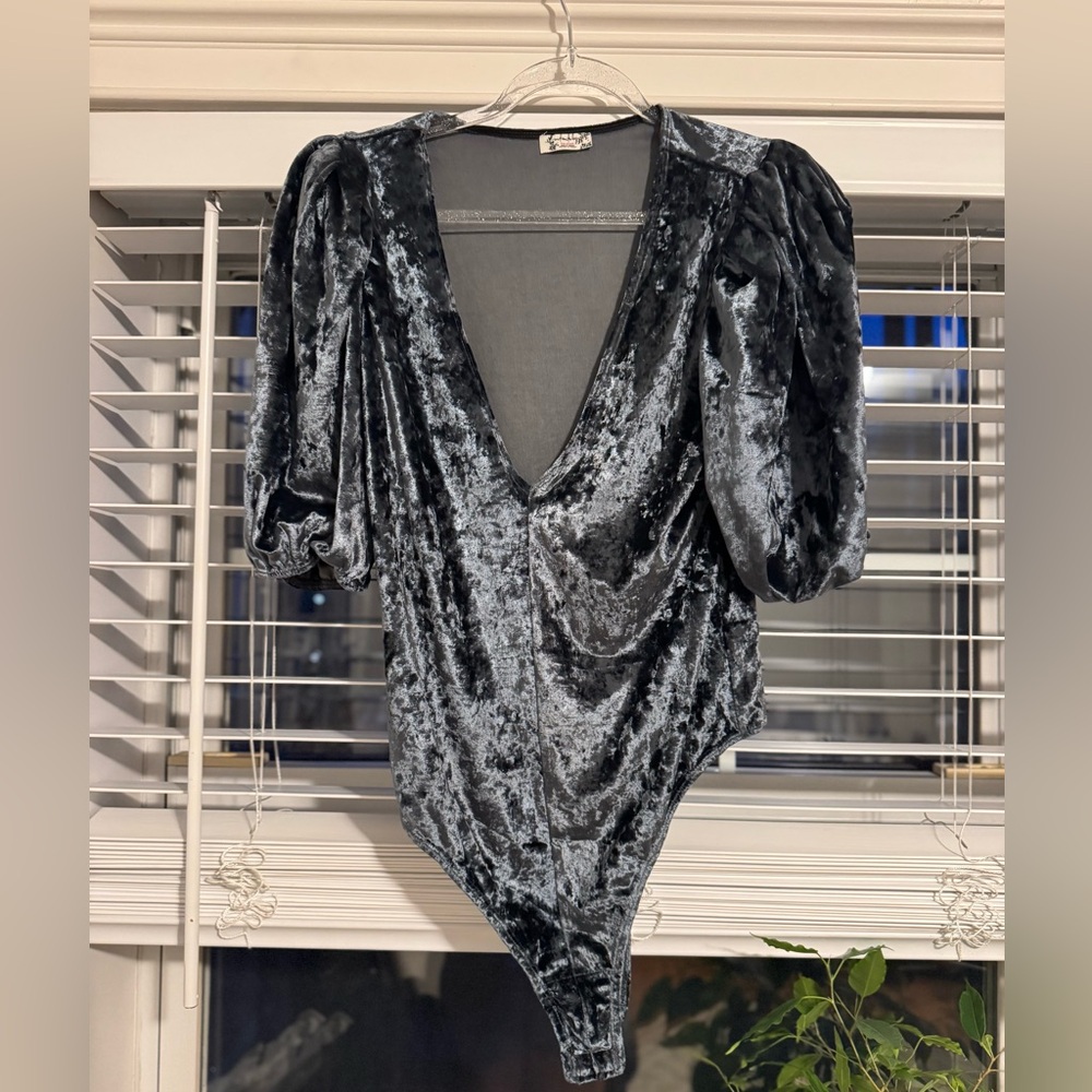 Elegant Black Velvet Bodysuit